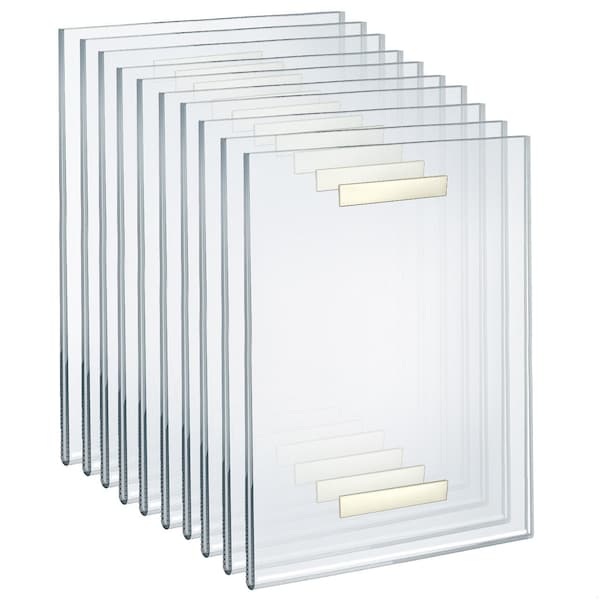 Azar Displays Clear Acrylic 11'' x 14'' Adhesive U-Frame, 10PK 122046 - main